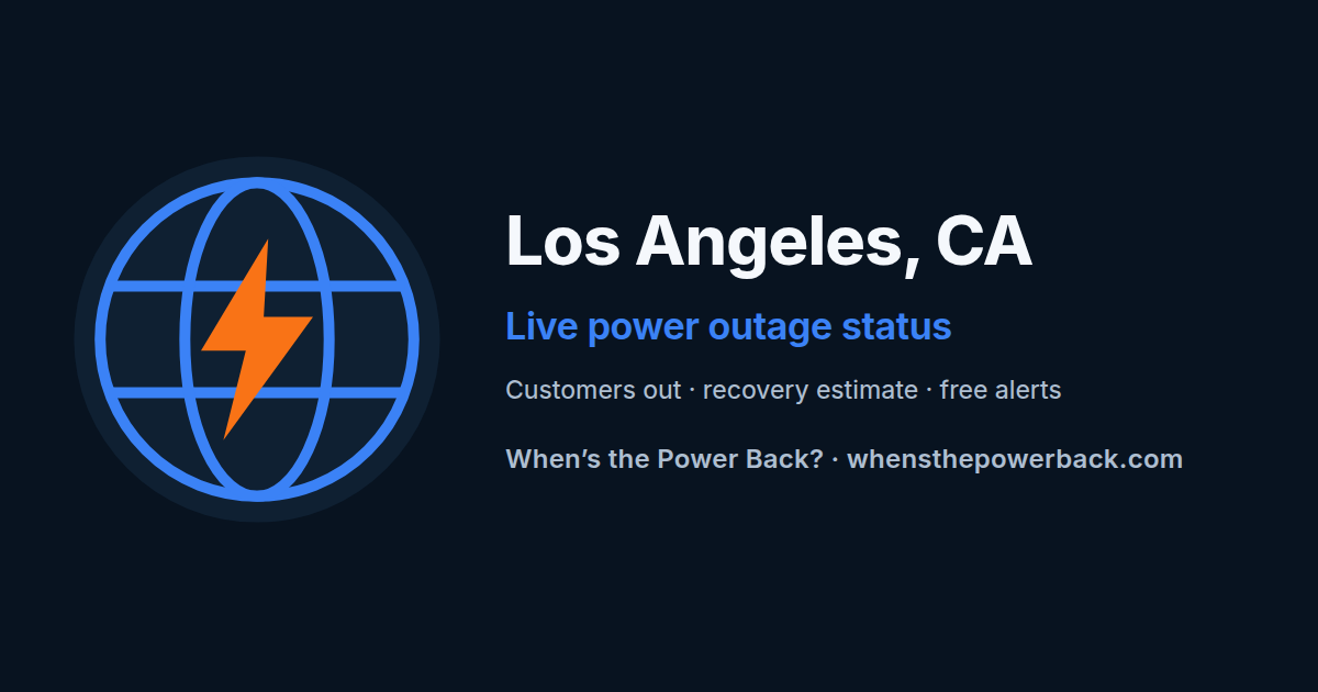 La Cañada Flintridge, CA — live power outage tracker