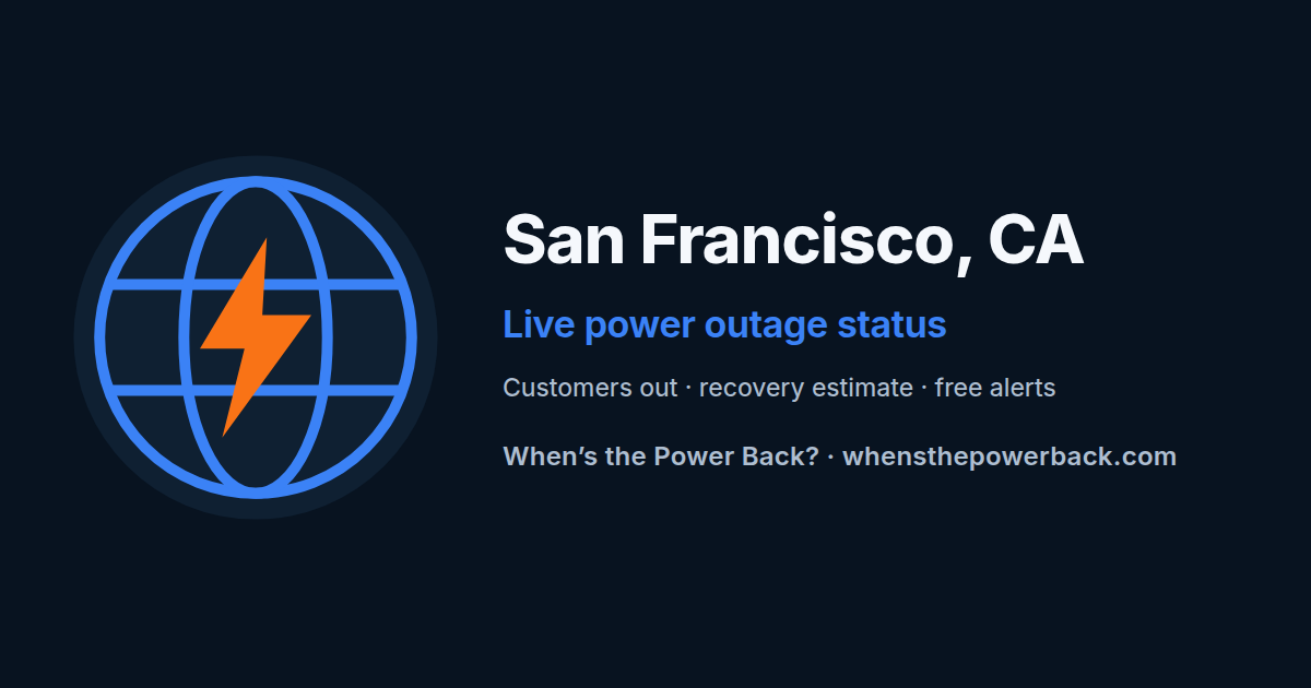 San Francisco County, CA — live power outage tracker