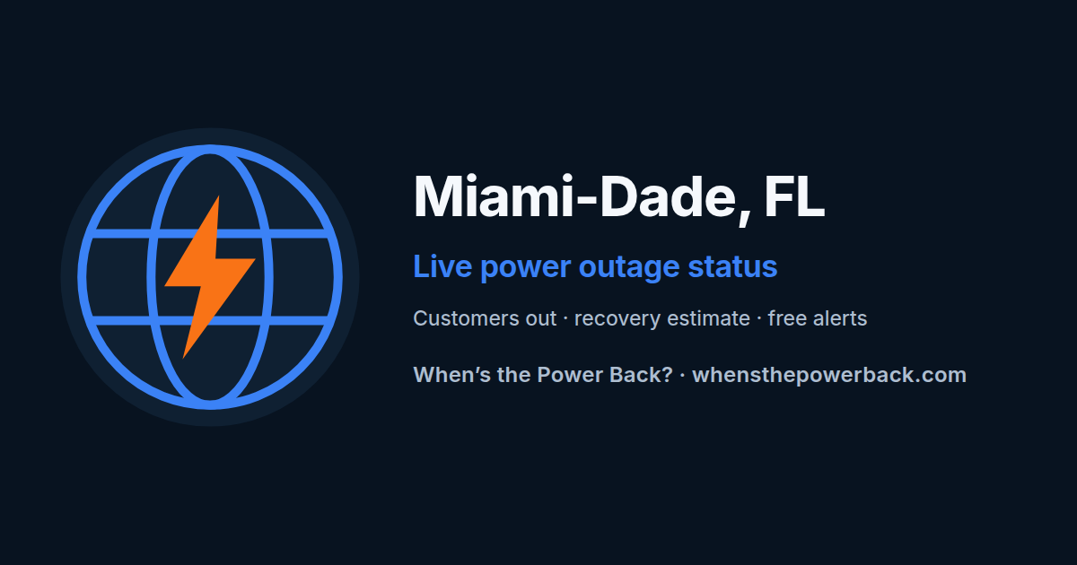 Pinecrest, FL — live power outage tracker