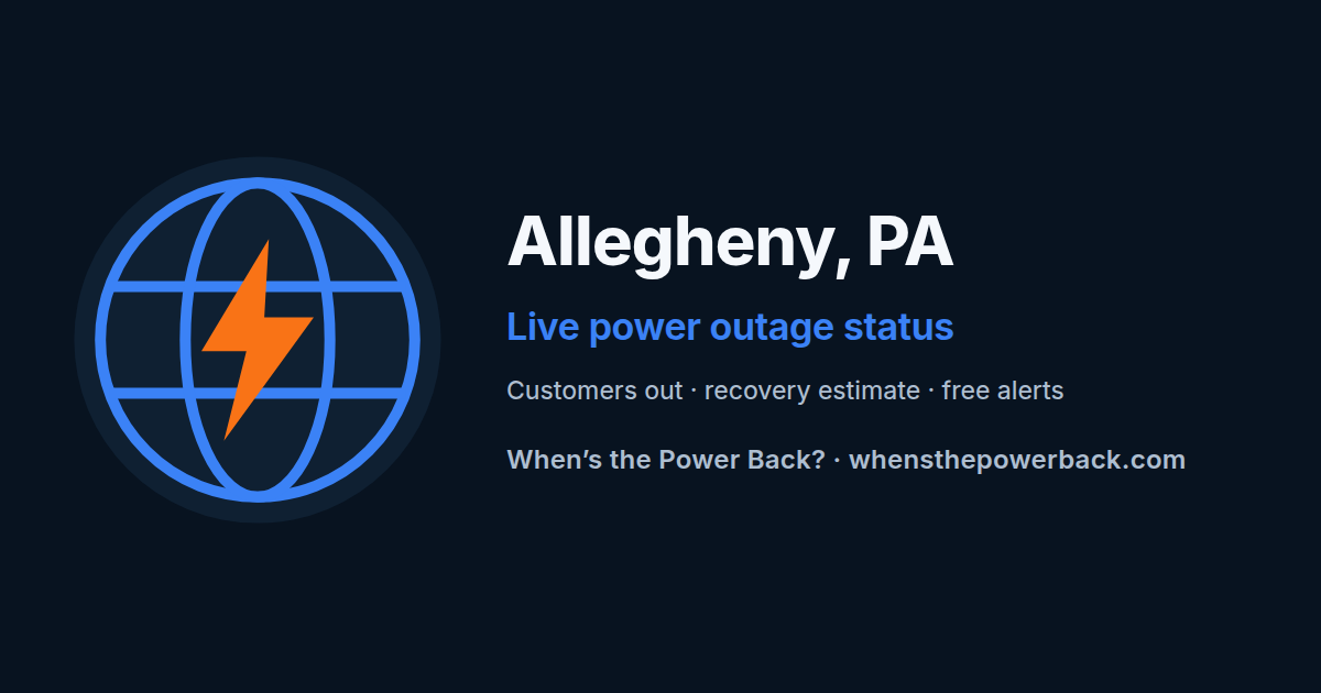 Allegheny County, PA — live power outage tracker