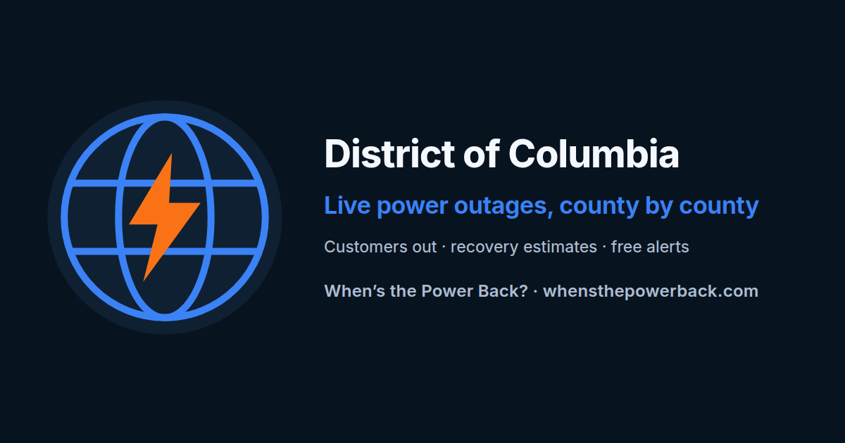 District of Columbia — live power outage tracker